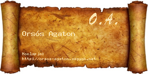 Orsós Agaton névjegykártya
